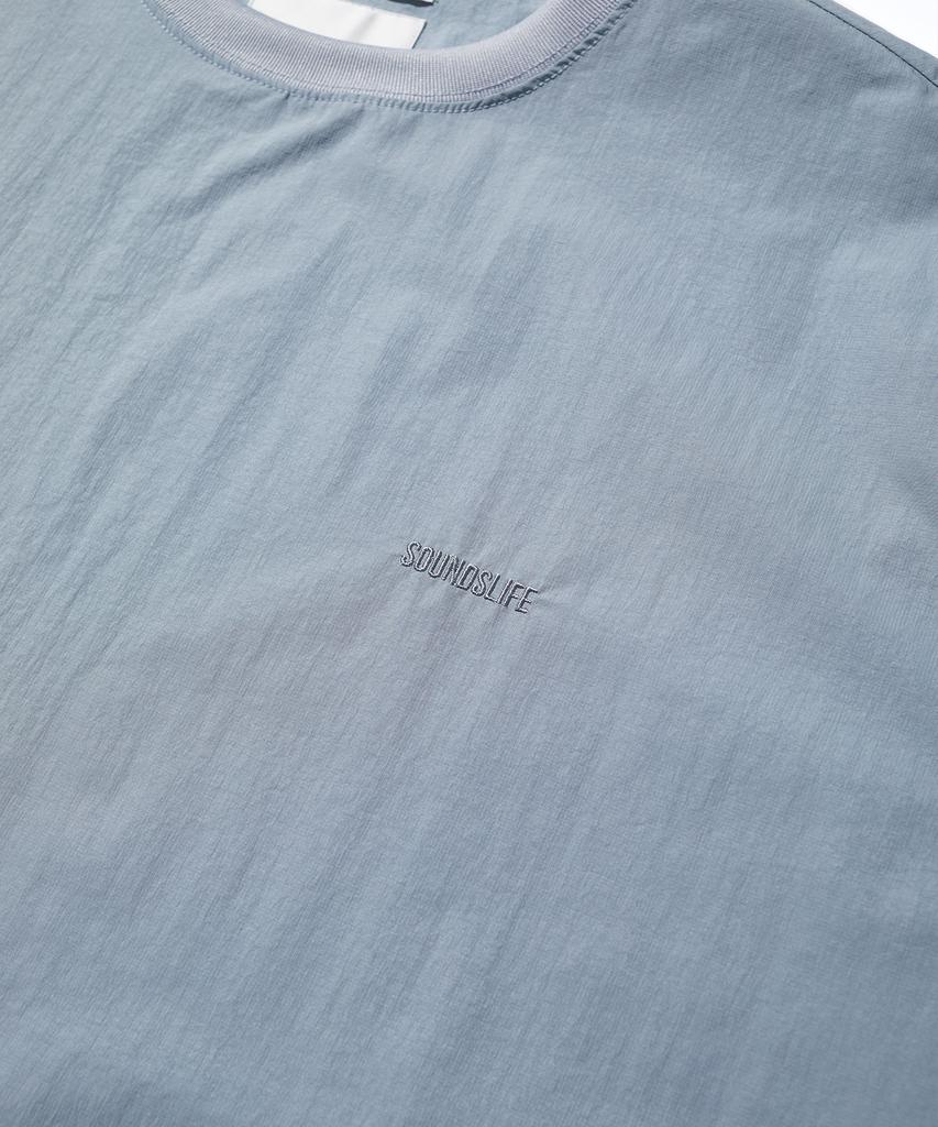 SOUNDSLIFE Logo Nylon Woven Pocket T-Shirt Gray