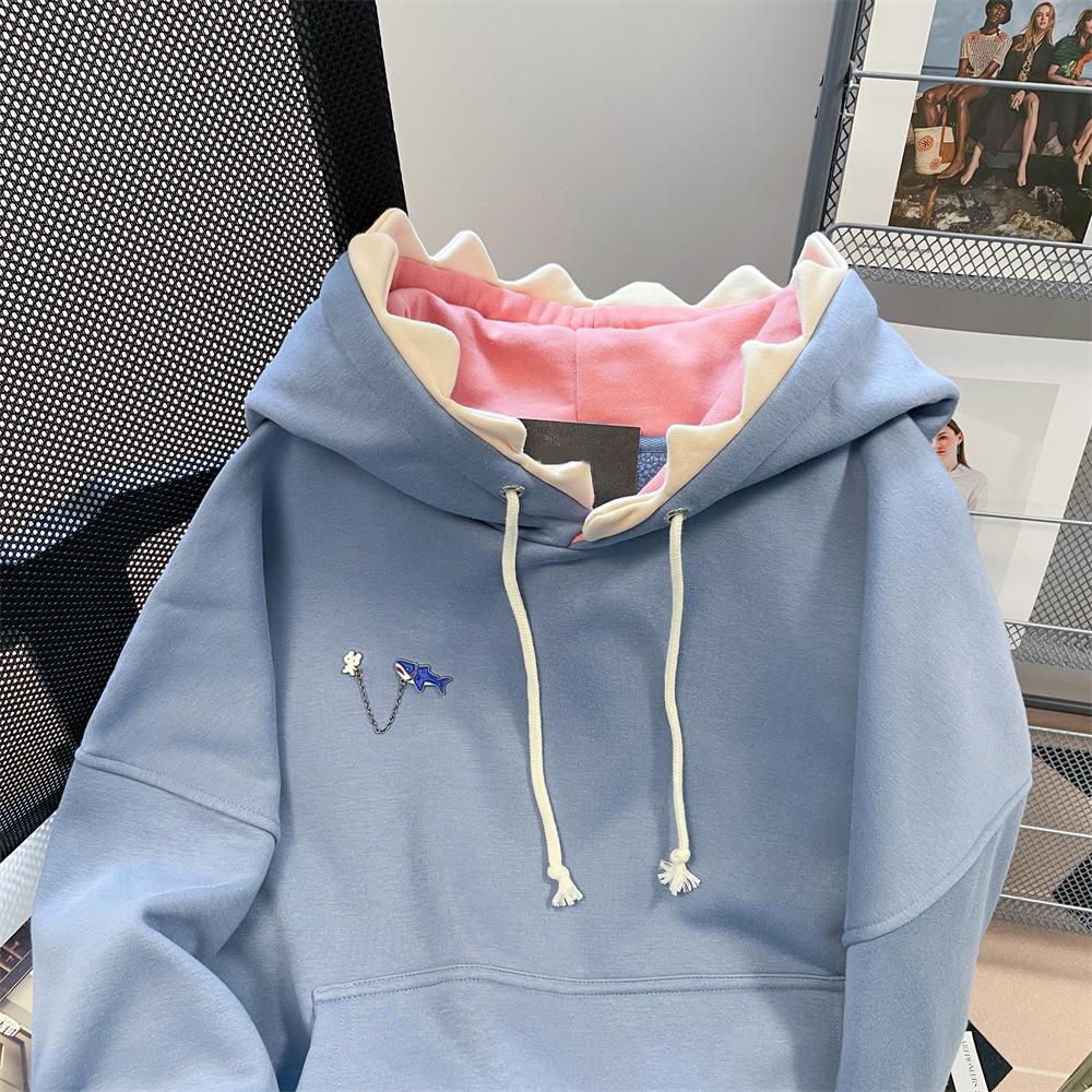 Sweatshirts à capuche pour femme Mode Requin Vêtements d'extérieur Automne Vintage Décontracté Tout va avec Capuches Manteaux Tosp Mujer