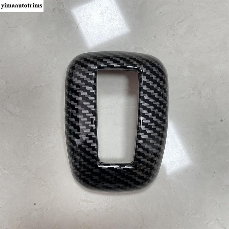 Gear Head Shift Knob Handle Decoration Cover Trim For Mitsubishi Outlander 2024 2025 ABS Carbon Fiber Accessories Interior