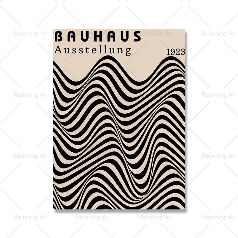 Bauhaus Black  Beige Abstract Canvas Wall Art  Picasso  Matisse Inspired Trendy Poster for Living Room Home Decor