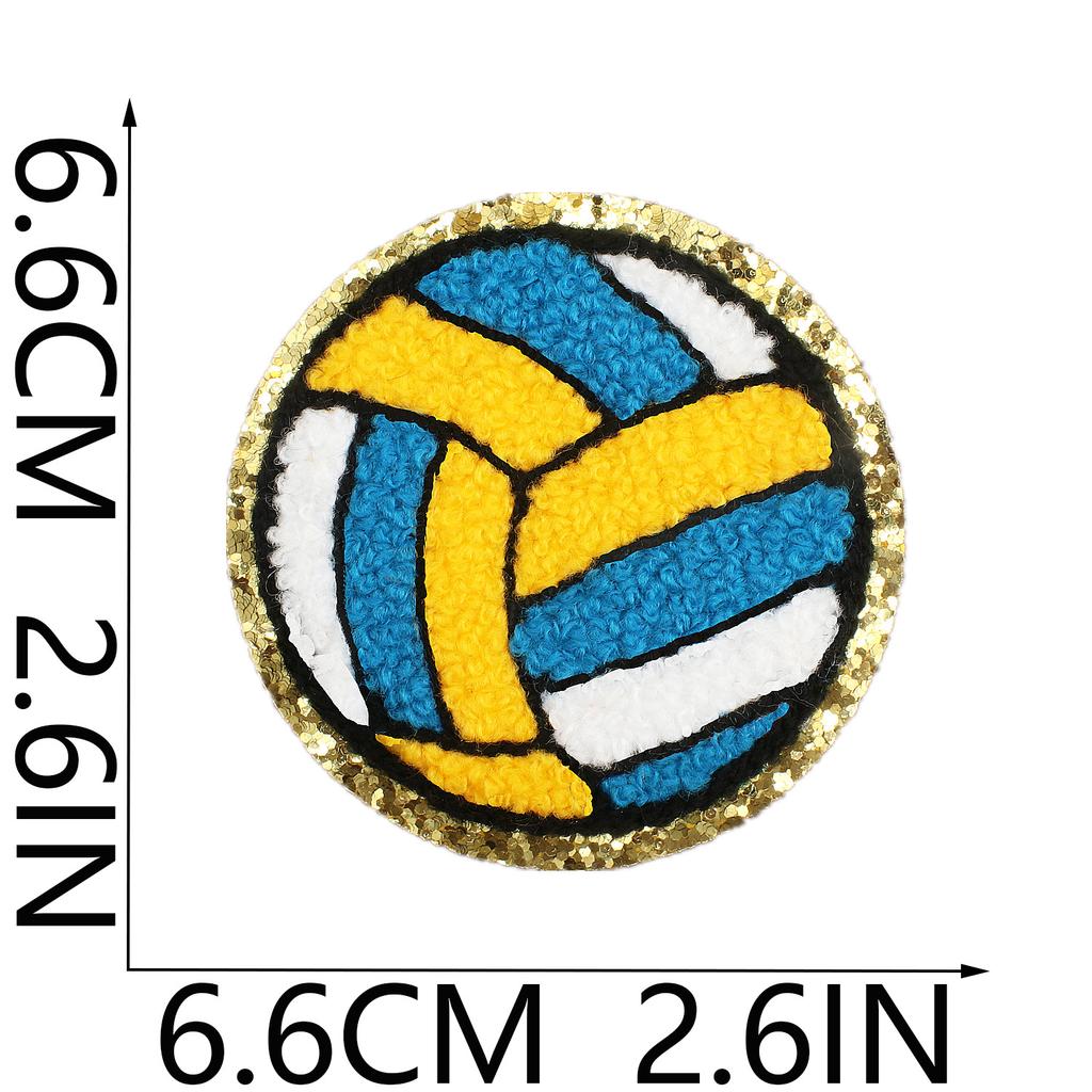 Chenier Football Embroidery Cloth Sticker Children'S Bag Decoration Towel Embroidery Volleyball Patch Sticker Computer Embroidery Stamp Ironing
