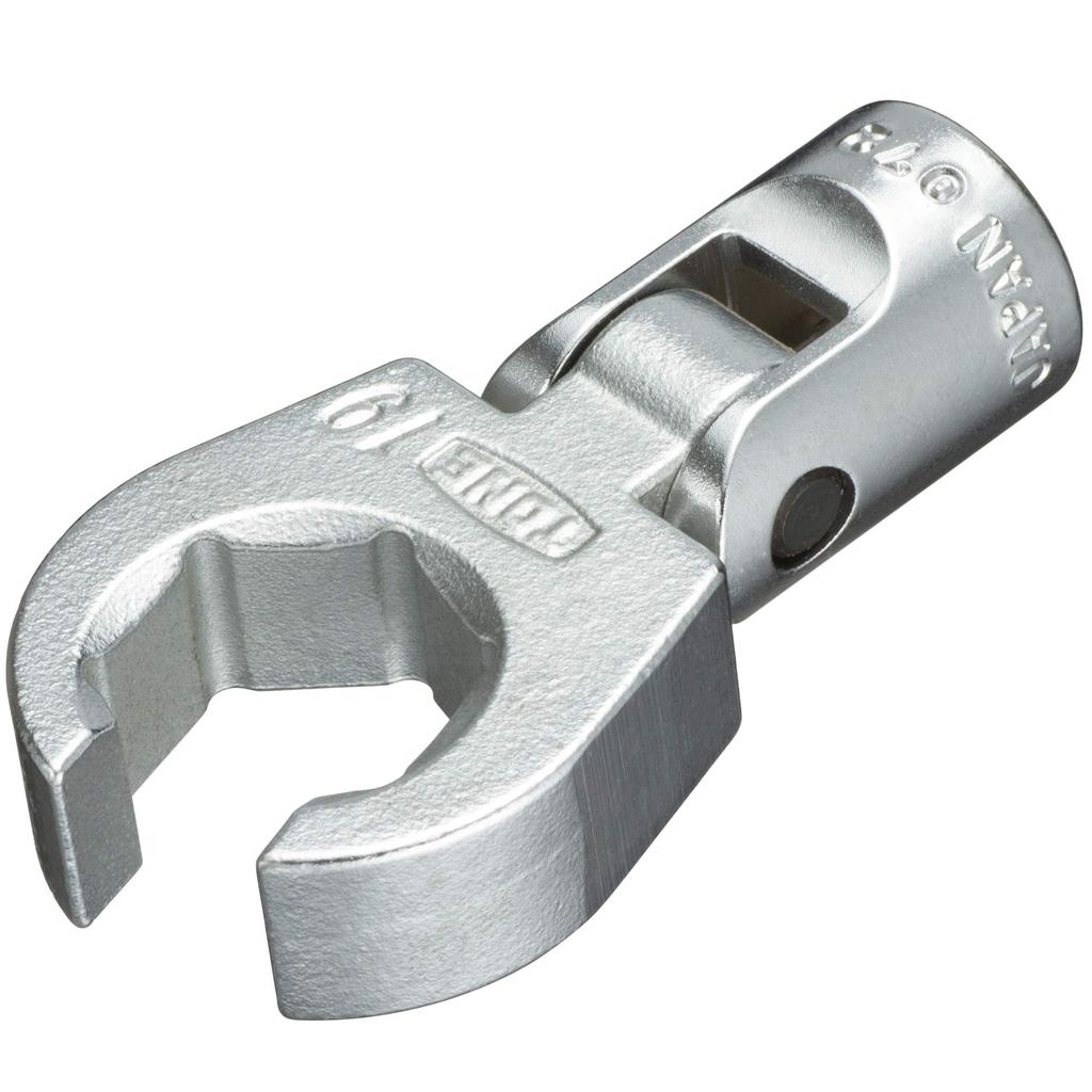 TONE Flex Crowfoot Wrench 19mm Hex Size HP3SCF-19F, 9.5mm (3/8") Drive,