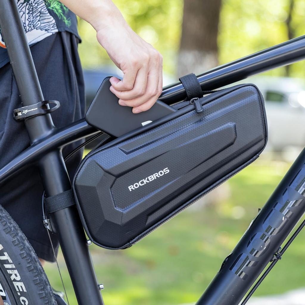 ROCKBROS Frame Bicycle Top Tube Large Capacity with Divided Triangular Triangle Bag for MTB and Road Easy Easy and Bag, Bag, Waterproof, 1.5L/2.5L