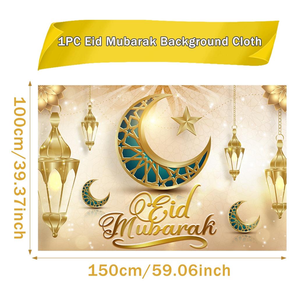 Eid Mubarak Hintergründe Ramadan Dekoration 2024 für Zuhause Eid Al Adha Ramadan Kareem Islamische Muslimische Partydeko Eid Al Adha Geschenke