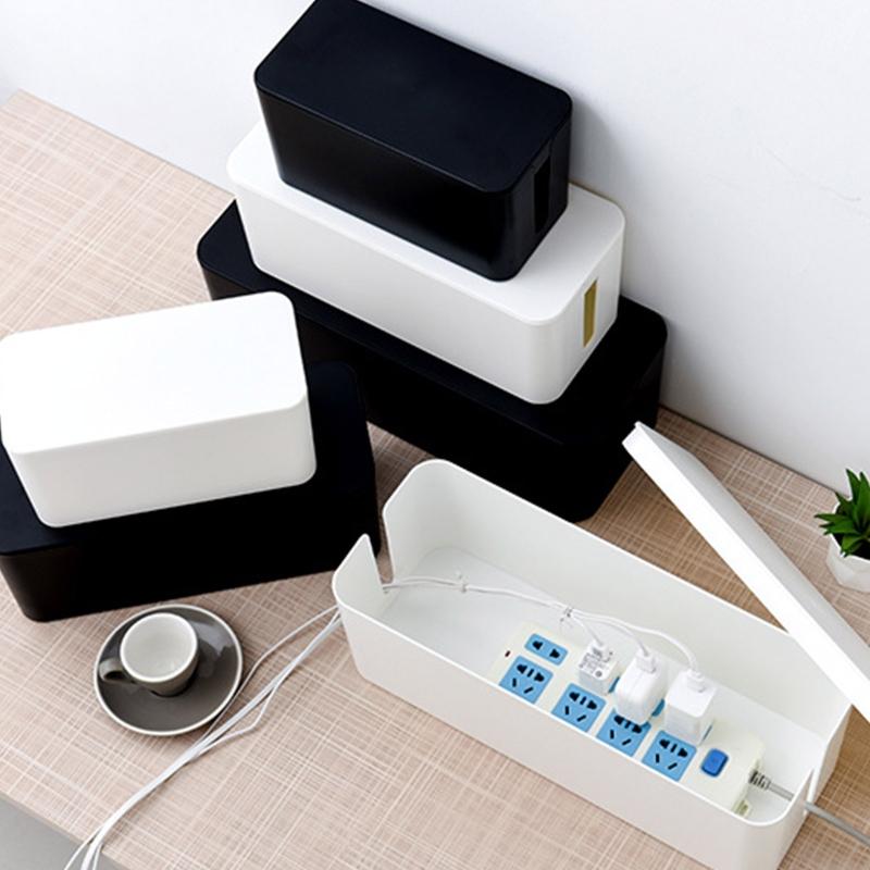 Elegant Cord Management Container Large Capacity Socket Organizer Power Strips Cables Storage Solution for Home Desk