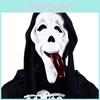 Scream Ghost Latex Mask Horror Costume Accessory For Halloween Parties