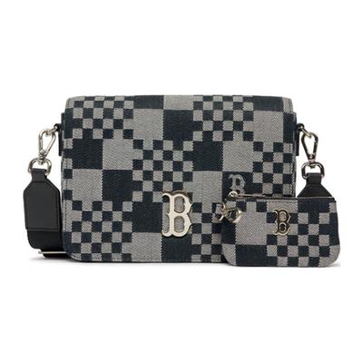 Bolsa Combinada de Poliamida, Bolsa de Ombro, Bolsa Transversal Unissex Preto Cinza Casual 3ACRM062N