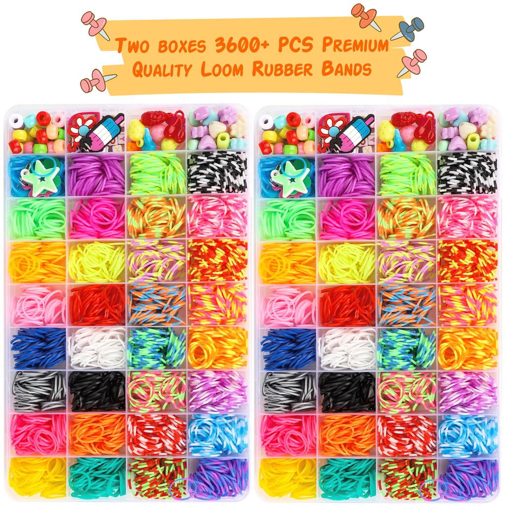 Creative Colorful Loom Bands Set Rainbow Bracelet Making Kit DIY Rubber Band Woven Bracelets Craft Toys For Girls Birthday Gifts