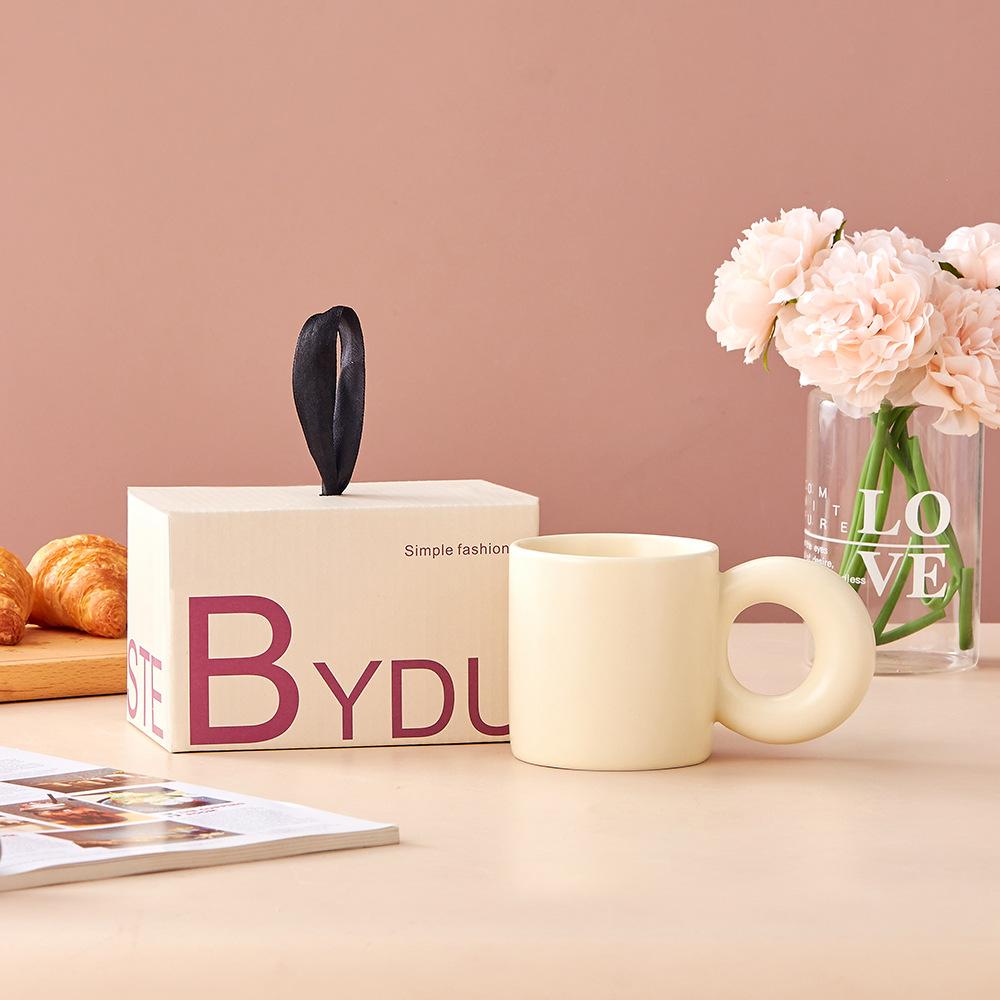Creative Macaron Candy Color Ceramic Mug Mug Home Office Couple Coffee Mug Gift Mug Souvenir
