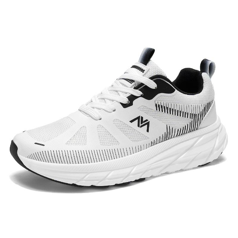 

Men s shoes 2025 summer new breathable and comfortable mesh wide feet ultra-light shock shoes wear-resistant trend versatile casual shoes 39 белый