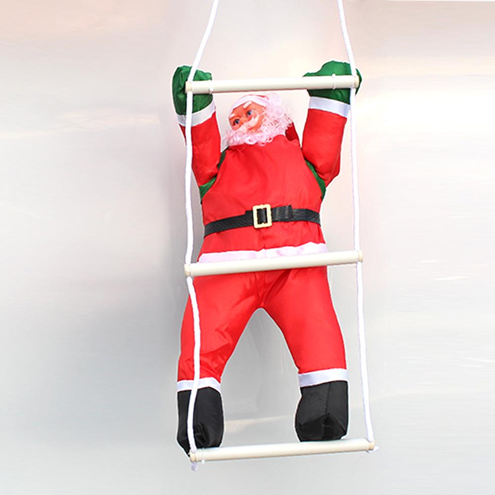 Inflatable Santa Claus Climbing Rope Ladder Christmas Window Ornament