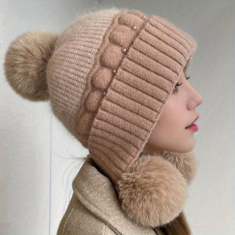 New Winter Fashion Hat for Women, Plush and Thickened for Cold Protection, Sweet and Cute Warm Cold Hat with Ear Protection