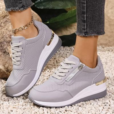 Fashion Lightweight Wedge Sports Shoes for Women 2025 Autumn Fashion Platform Sneakers Woman Non Slip Lace Up Comfortable Walking Shoes