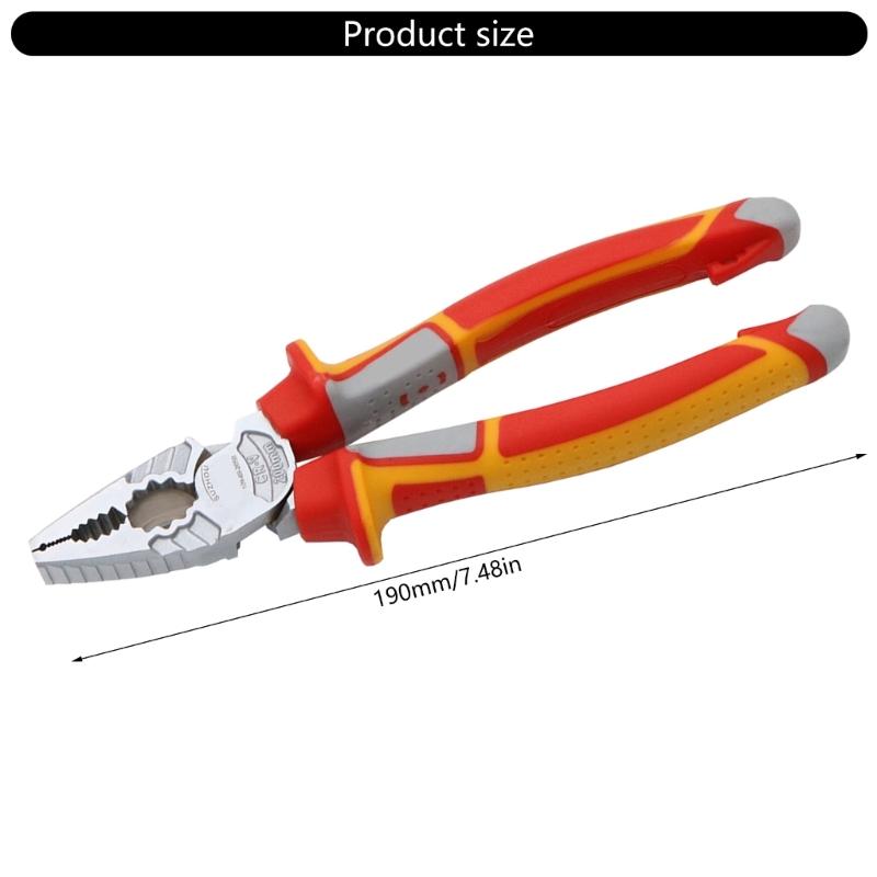 Professional 190mm Multipurpose Eccentric Pliers Tool Hardened Steel Construction Enhances Wire Cutting Performances