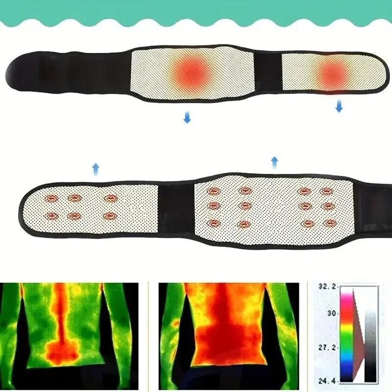 1 Stück Verstellbarer Selbsterwärmender Magnetfeldtherapie Rücken- und Taillenstützgürtel, Taillenmassagegürtel Sportstützgürtel, Körperpflegegürtel