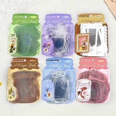 Xin's Lover: World In a Bottle PET Sticker Pack - 20 Sheets of Dried Flower Journal Decor, 6 Designs