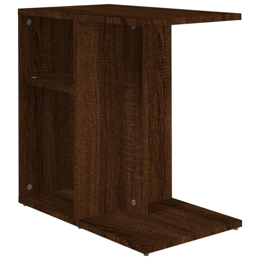 Side Table Brown Oak Look 50 X 30 X 50 Cm Engineered Wood