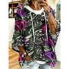Damen Kapuzenpullover in Übergröße, Elegantes Bequemes Einfaches Muster Print, Modisch und Vielseitig