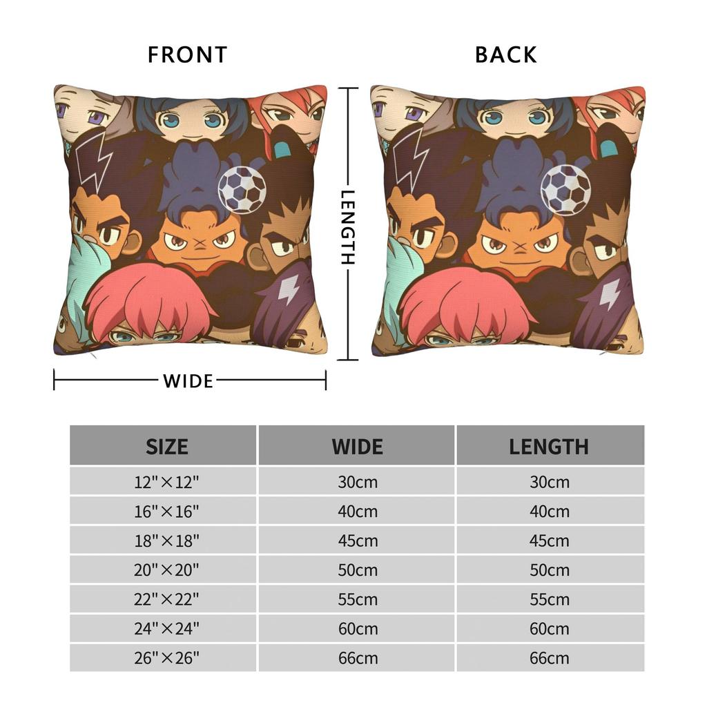 Printing Inazuma Eleven Anime Game Pillowcase Polyester Cushion Cover Gift RPG Cartoon Throw Pillow Case Cover Home Square