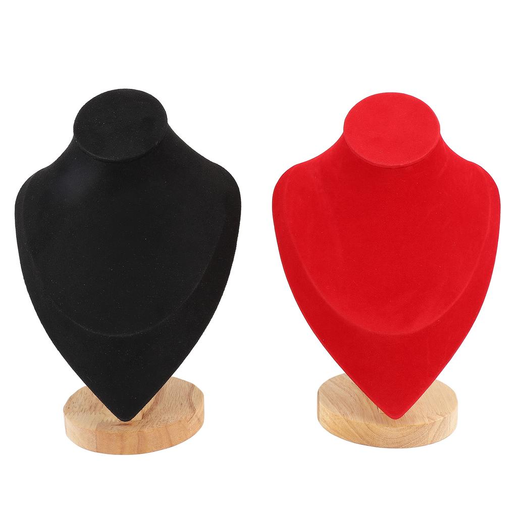 2 Stück Halsketten Mannequin Büste Ständer Herzförmig 3D Halsketten Büste Display Halter Mittel Rot Schwarz