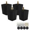 4Pcs Solid Wood Furniture Legs 6/15/10cm Wooden Sofa Legs Couch Bed Cabinet Table Chair Replacement Feet Square Foot Accessories