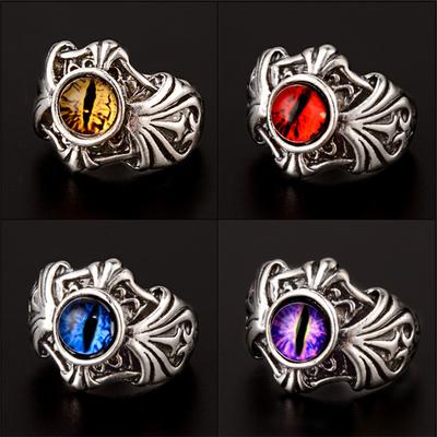 Retro Ranken Böser Blick Ring Für Männer Punk Gothic Rock Hiphop Designer Offener Ring Handgefertigt Zirkon Biker Accessoires Unisex Geschenk
