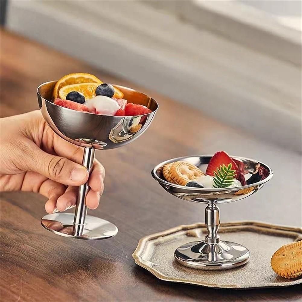 Dessert Servierschale Eisbecher Edelstahlschalen Galvanisierte Oberfläche