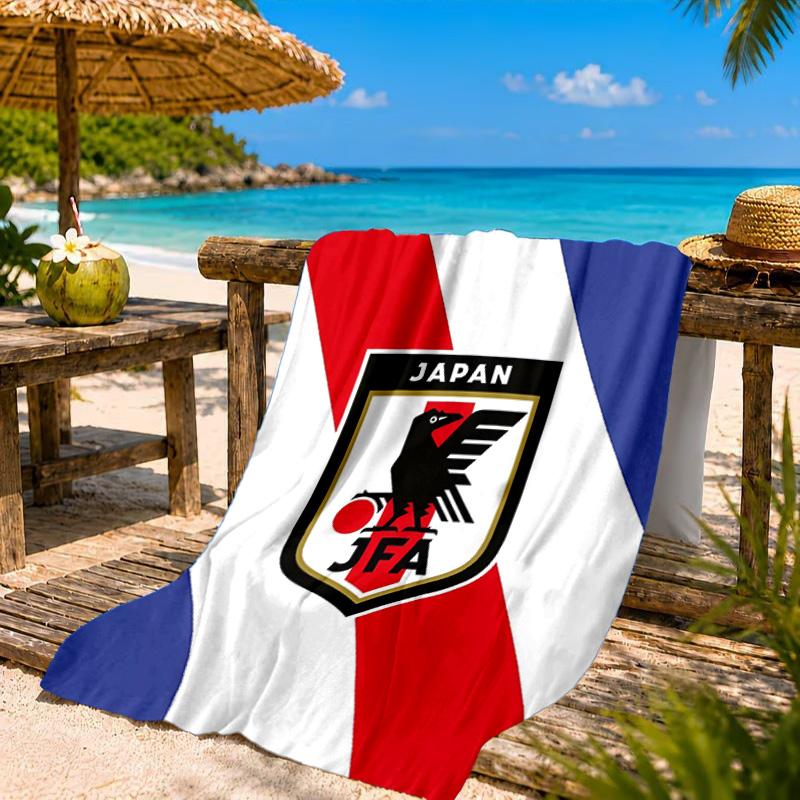 Japan Football Association Emblem Beach Towel, Quick-drying, Easy to Care for, Suitable for Both Fitness and Beach Vacations,Sports Essential