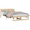 Natural Wooden Bed Frame with Headboard 120 X 190 Cm Solid Pine Wood