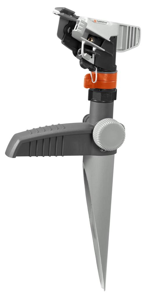 GARDENA Rotating Pulse Sprinkler with Fixed Metal Spikes, Premium, Waters up to 490m², 8136-20, Product Warranty: Up to 5 Years