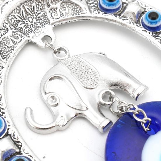 Turkish Blue Eye Horseshoe Elephant Pendant Amulet Lucky Protection Car Ornament