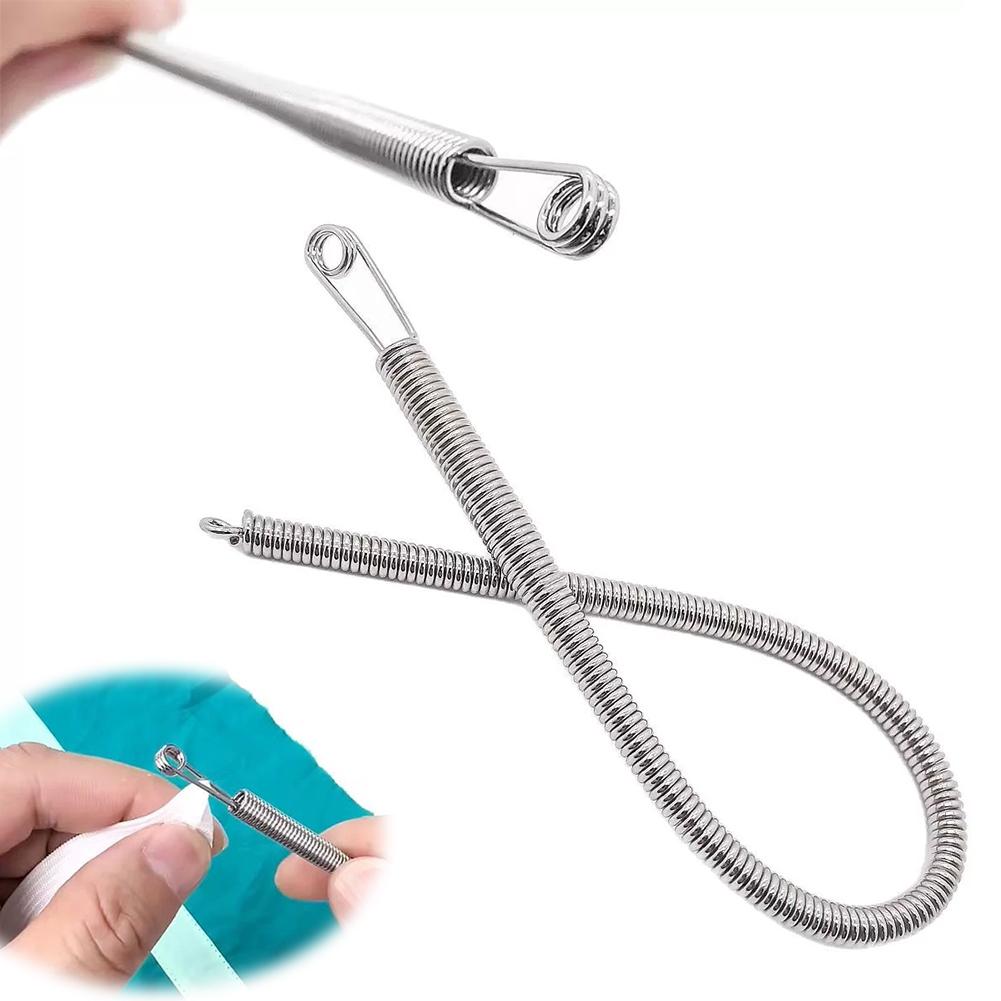 

Bendable Spring Drawstring Threader, Flexible Metal Elastic Band Rope Threading Tool, for Sweatpants Hoodies, Sewing Accessories