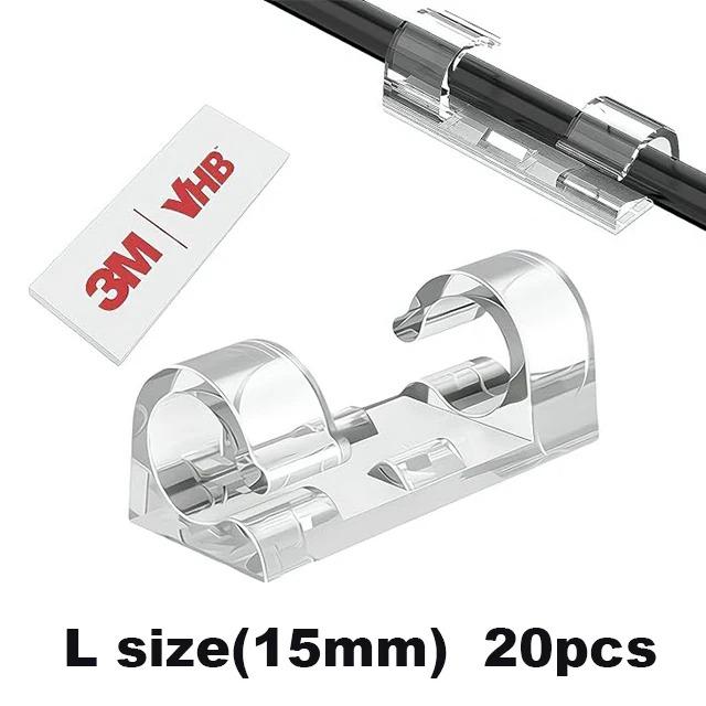 

100Pcs Cable Clips Organizer Drop Wire Holder Cord Management Self-Adhesive Cable Manager Fixed Clamp Wire Winder