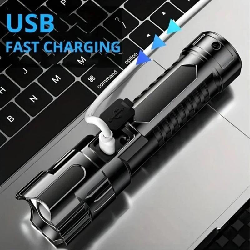 30W Super Helle Tragbare Zoom LED Taschenlampe Eingebaute Batterie Typ-C Wiederaufladbar Notfall-Fackel Outdoor Camping Wanderlaterne