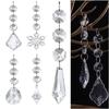 5pcs Simulate Ice Cone Acrylic Snowflake Pendant Crystal Diamond Xmas Tree Decoration  Christmas