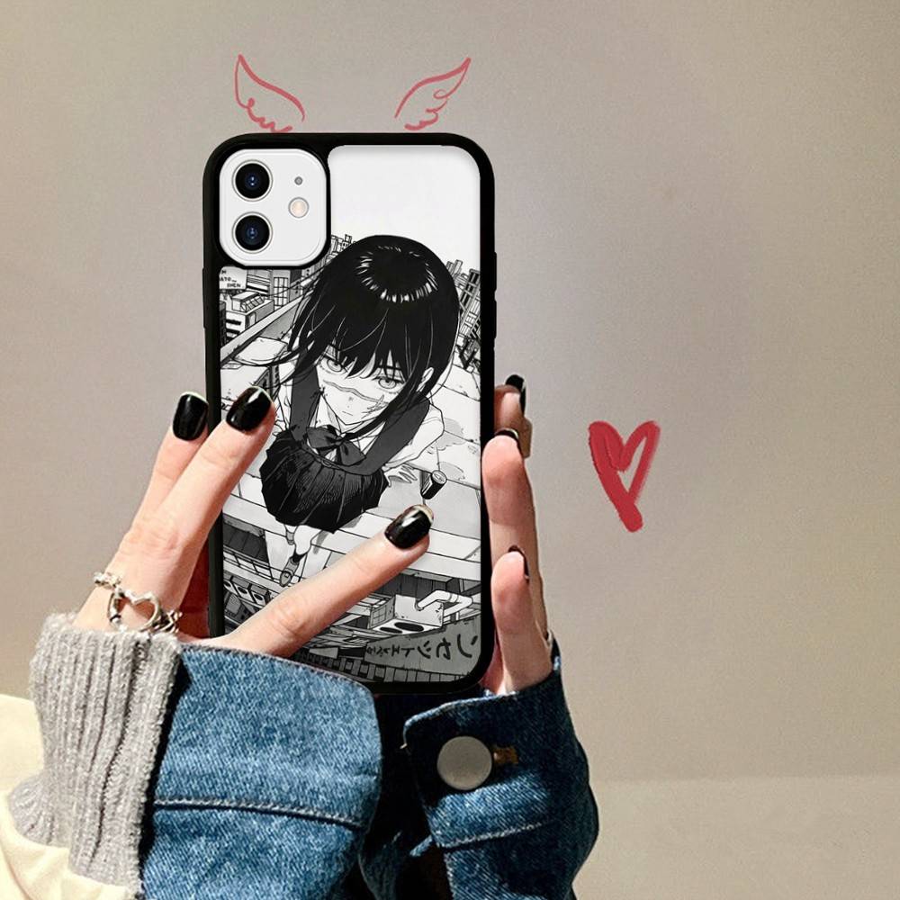 Asa Mitaka Chainsaw Man Anime Manga Phone Case For IPhone 17 16 15 14 13 Plus 12 11 Pro Max PC+TPU Cases Back Cover