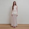 2026 Japanese Style Double-Layer Patchwork Skirt: Faux Two-Piece Elastic Waist Satin-Like Mermaid Skirt for Women