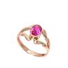 Russia 585 Purple Gold Plated Rose Gold Color Gold 18K Red Stone Ring Exquisite Fashion Personality Niche Women