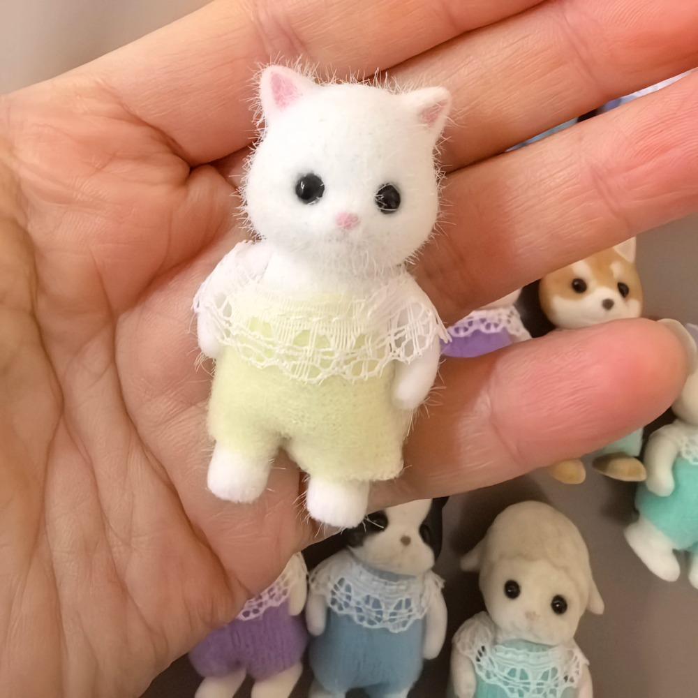 

Имитация Лесная семья кроликов Сделай сам Игровой набор Мини фигурка кролика и медведя Игрушка Куклы Детские подарки миндальный