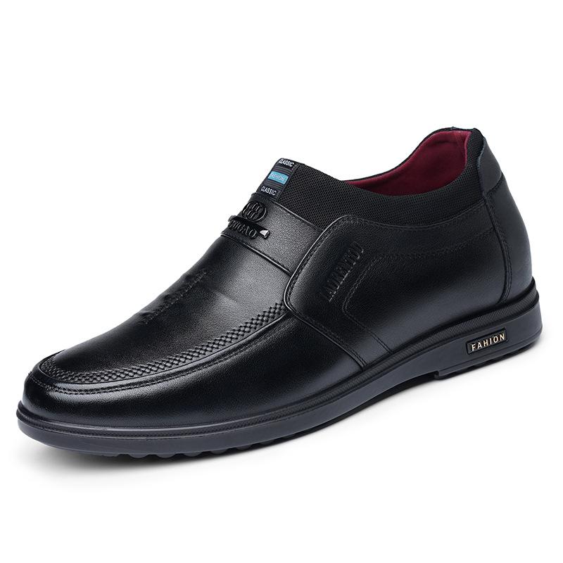 Old Man Head Men's Shoes Breathable Leather Shoes Men's Korean Version Men's Inner Height Increase 3637 Trendy Casual Shoes 80168