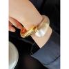 European and American Spring/Summer High-End Two-Tone Open-Ended Niche Design Bracelet for Women, Minimalist Style, Unique and Simple Wristband