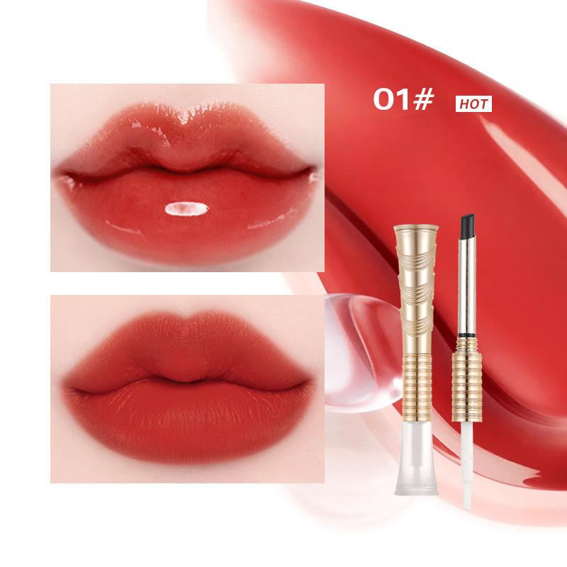 

Набор плащей для помады «Черная роза», стойкий матовый матовый водный блеск, двусторонний блеск для губ 1g + 2ml