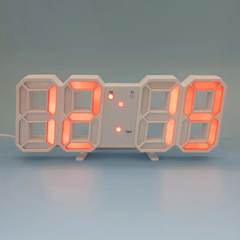 Clocks 3D LED Digital Alarm Clock Wall Clock Time/Date Home/Kitchen/Office Clock Decorative Garden Watch Decoration for Bedroom