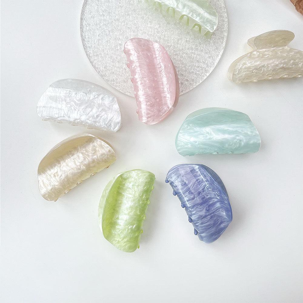 Luxury Acrylic Marble Wave Hair Claw Clip - Elegant Updo Accessory