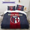 Bologna Fc Custom Name Pattern Bedding Quilt Set Quilt Cover Pillowcase Home Birthday Gift(1 * duvet cover + 2 * pillowcase, without core)