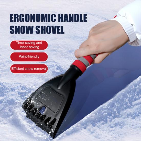 Car Snow Shovel Ice Scraper Multi-Purpose Winter Tool for Windshield Windows Ergonomic Handle Scratch-free Snow Removal Tool