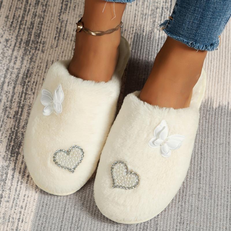 Fashion 2025 NEW Ladies Slippers Open Toe Indoor Outdoor Winter Fashion Butterfly Knot Comfortable Slip-On Shoes for Women
