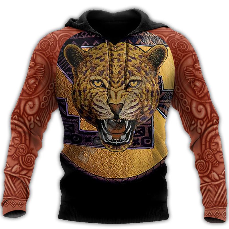 New Men's Hoodie In Spring and Autumn Comfortable and Casual 3D Digital Tattoo Printed Pullover Sweatshirt
