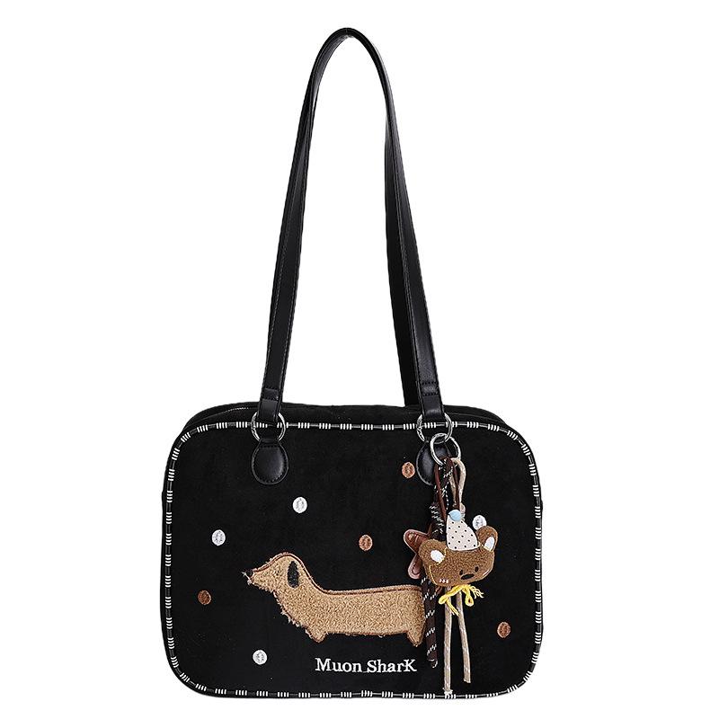 

2025 Милый и Универсальный Женский Рюкзак Большой Вместимости - Корейский Стиль Осенне-Зимняя Мода Without Pendant чёрный