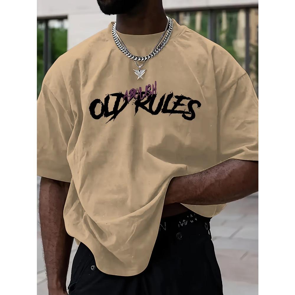 Men's Summer 100 Fashionable Casual Sports Loose Large Cartoon Bear Pattern Printed Round Neck Short Sleeve T-shirt Top